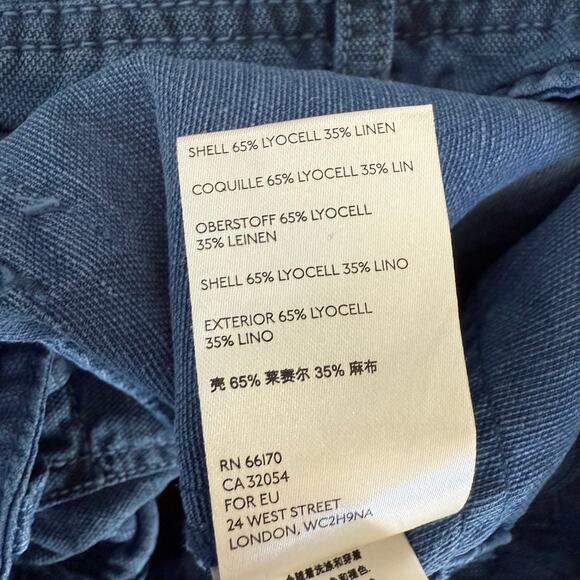 Anthropologie Wide Leg Crop Pants Linen Blend Casual Blue Trousers Size 27 GUC - Picture 6 of 7